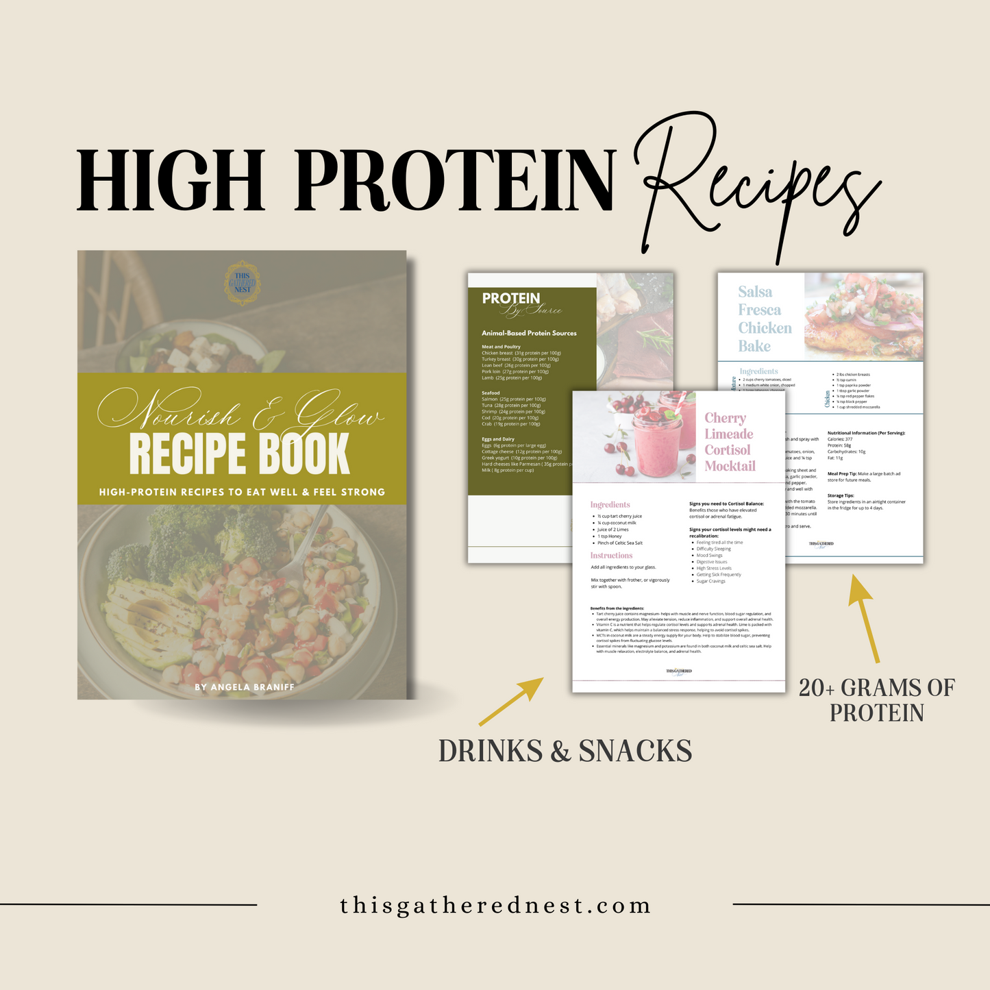 {Nourish & Glow} 30+ High Protein Recipes E-Book