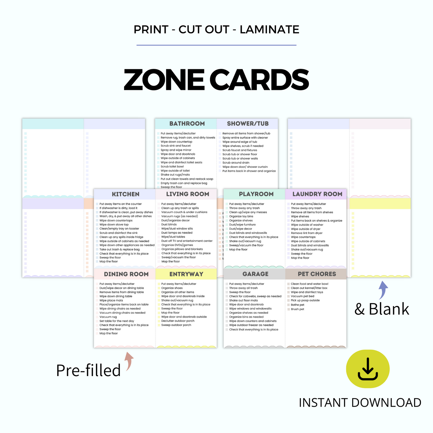 Zone Cleaning Cards Toolkit!