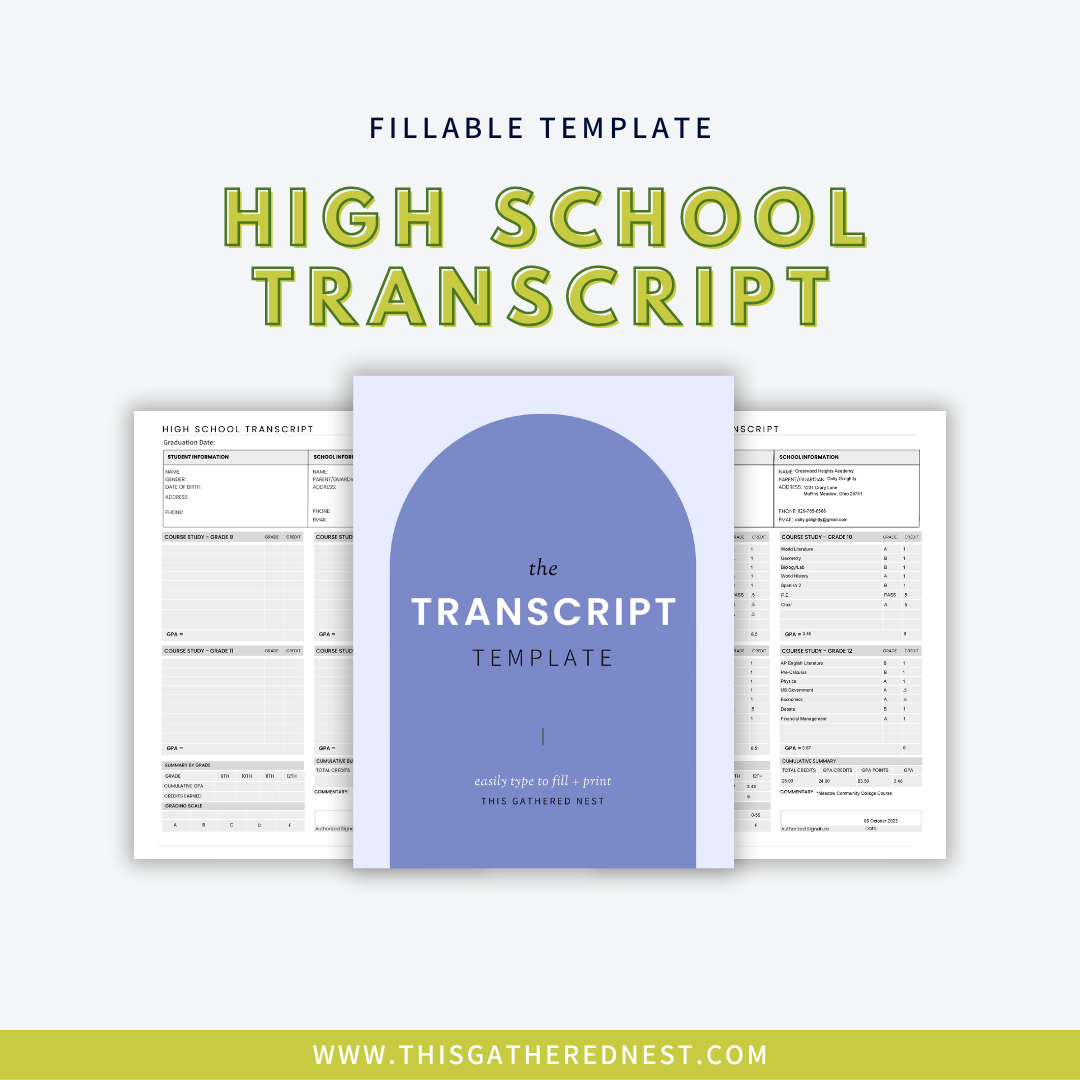 High School Transcript Template – TGN - The Shop