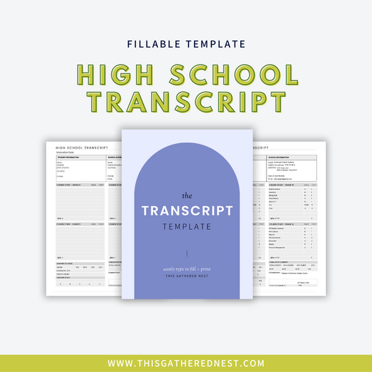 High School Transcript Template