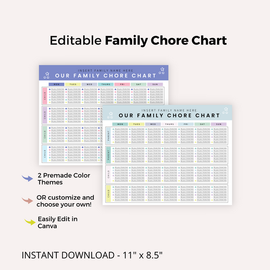 Family Chore Chart Checklist