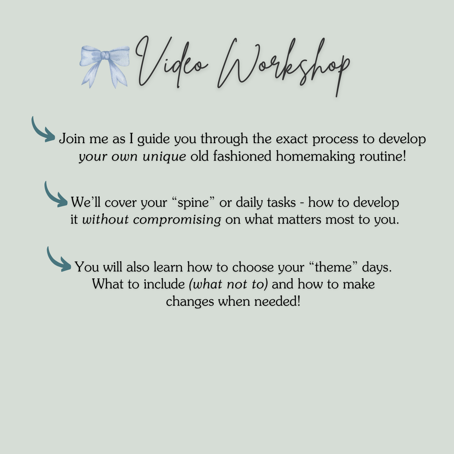 Build Your {Old Fashioned} Homemaking Routine Workshop